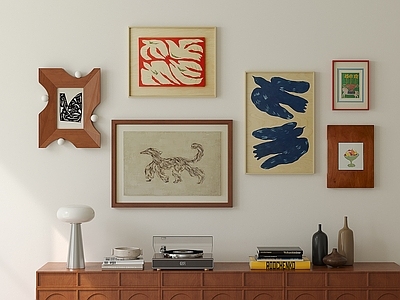 中古风挂画组合 抽象挂画 照片墙 法式复古挂画