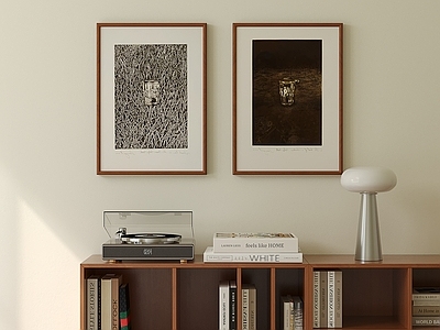 中古风挂画组合 抽象挂画 侘寂风挂画 黑白挂画