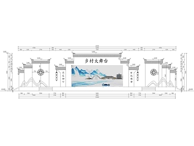 综合景观小品 乡村大舞台节点图