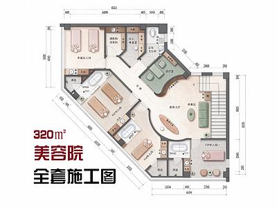 美容院 美容院施工图 现代美容院