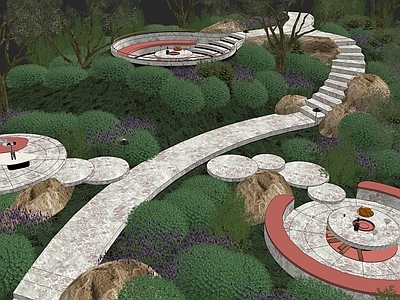 现代休憩花园 艺术花园