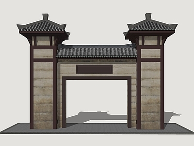 中式古建牌坊牌楼 汉风商业牌楼 汉朝商业建筑 古代影视建筑 汉风建筑大门