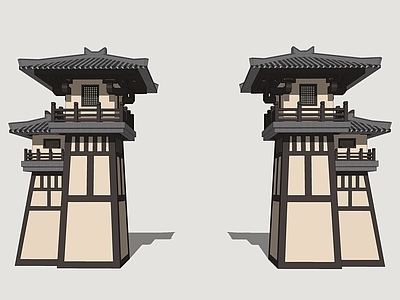 中式古建古建筑 古代商业门楼 汉风牌楼 古代影视大门 汉阙大门