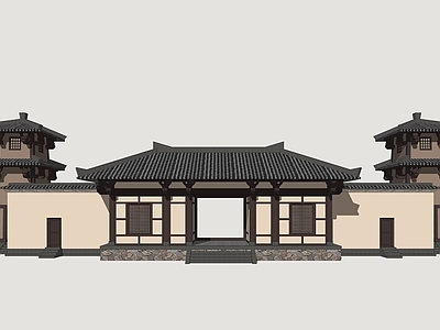 中式古建古建筑 古代商业门楼 汉风牌楼门楼 古代影视大门 汉阙大门
