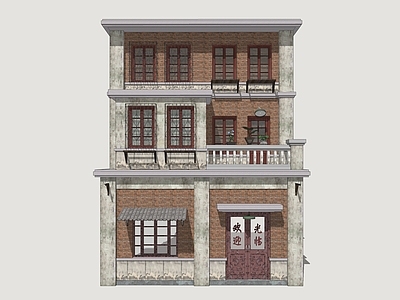 复古多层住宅 怀旧年代住宅 怀旧年代商业建筑 老旧建筑 老旧居民楼