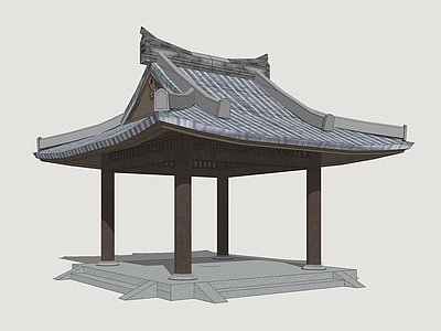 中式古建亭子 唐风古亭 园林景亭 休闲凉亭 古代亭子