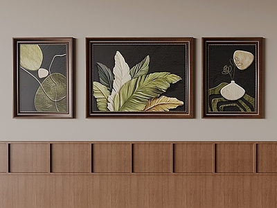 中古风挂画组合 家大业大装饰画 中古风背景墙挂画 挂画组合