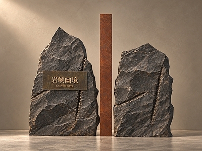 工业风景墙 现代石铜景墙 郊野公园 双岩入口标识