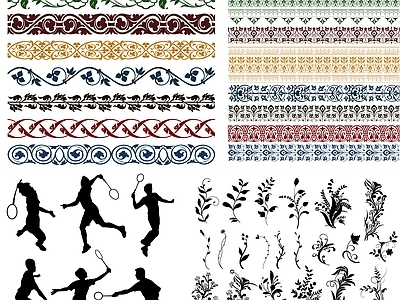 其他图库 花纹 剪影 剪影贴图 中式 线稿
