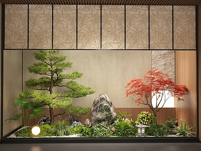 日式花境 室内景观 景观造景 庭院景观 植物堆 花坛花池
