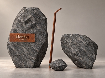 工业风景墙 现代石钢景墙 郊野公园 锈钢景观装置