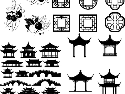 其他图库 线稿 贴图 花纹 剪影 城市