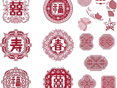 其他图库 花纹 纹理 贴图 线稿 中式花纹