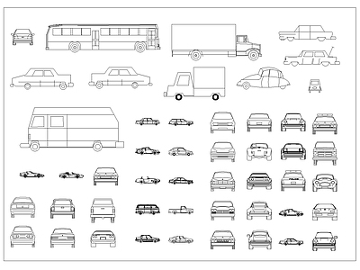 交通工具图库 房车 拖车 轿车 货车 客车