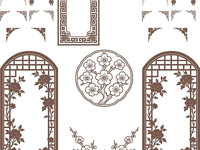 其他图库 花纹 纹理 纹理线稿 中式 贴图