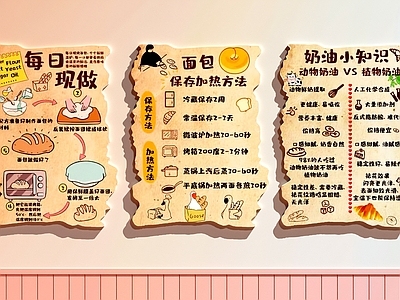 复古甜品面包店 蛋糕店文化墙 面包店文化墙 蛋糕店装饰画 面包店装饰画