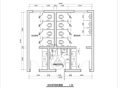 公共卫生间 公共卫生间平面 无障碍卫生间平面 商场卫生间平面