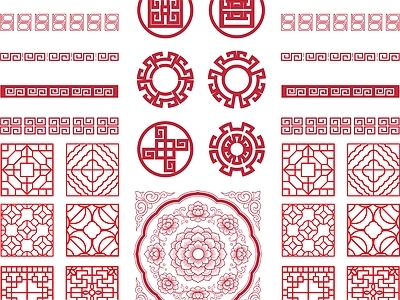 其他图库 花纹 纹理 贴图 线稿 中式