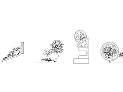 景观节点 抱鼓石立面
