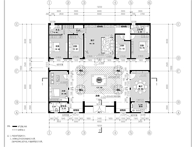 四合院 四合院平面布置图 农村别墅平面图 乡村自建房平面图