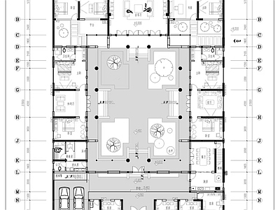 四合院 四合院平面布置图 农村别墅平面图 乡村自建房平面图
