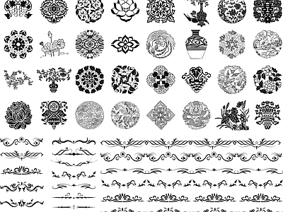 其他图库 花纹 纹理 纹理贴图 纹理贴图线稿 中式