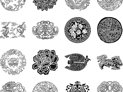 其他图库 雕刻 纹理 纹理贴图 线稿 中式