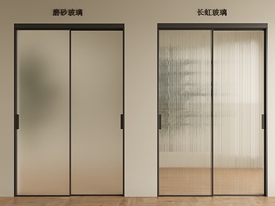 奶油风推拉门 推拉门 玻璃门 厨房门 长虹玻璃门