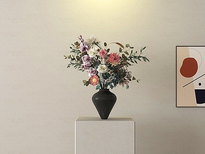 奶油风花艺 花瓶