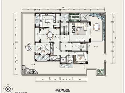 别墅 别墅住宅平面图 农村自建房平面图 大宅大平层平面图