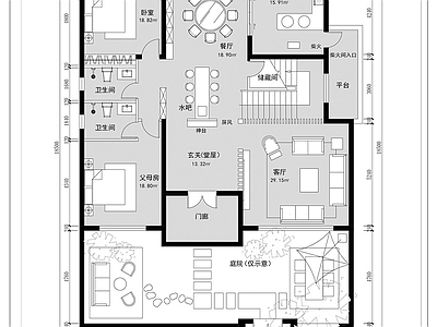 别墅 别墅住宅平面图 农村自建房平面图 大宅大平层平面图 家装平面布置图