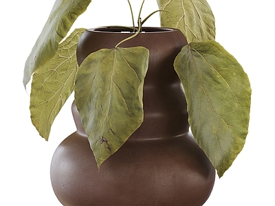 侘寂绿植摆件 现代简约花瓶陶瓷 桌面绿植摆件 侘寂陶瓷花瓶 茶室玄关桌面小品 软装绿植盆栽花瓶