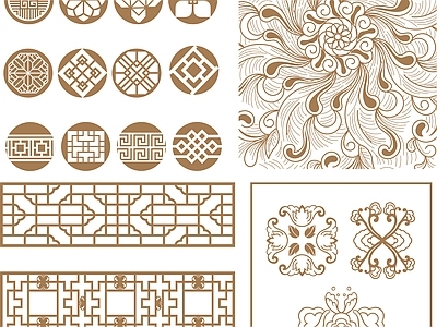 其他图库 花纹 线稿 贴图 中式 简约