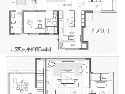 别墅 209平复式 平面图 方案图