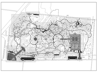 公园规划 公园景观平面图 园林景观平面图 园艺景观小品 户外小游园景观