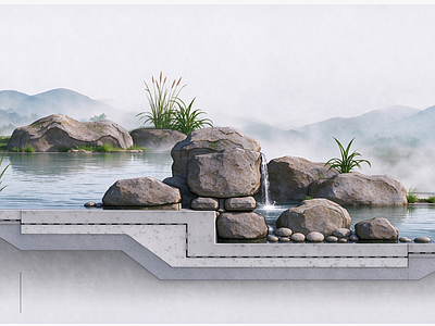 景观节点 拦水坝驳岸做法