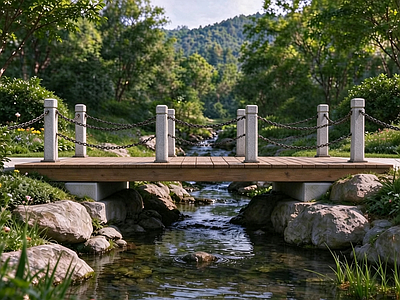 景观桥 景观小桥详图 拦水坝驳岸步道图 景石