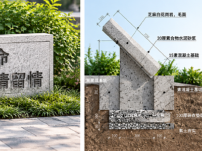 标识 地面式标志牌详图 公园