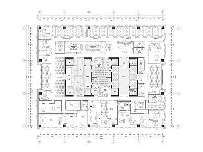 整体办公空间 办公室平面 文化艺术办公室 文化传媒办公室 平面方案布置图 整层办公室布置
