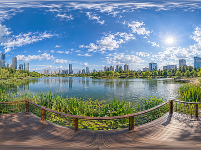 户外HDR 城市绿洲生态全景