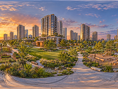 户外HDR 城市绿洲生态全景