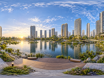 小区HDR 城市绿洲生态全景