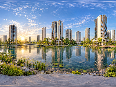 小区HDR 城市绿洲生态全景