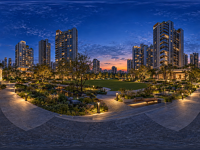 户外HDR 城市绿洲生态全景