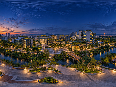 户外HDR 城市绿洲生态全景