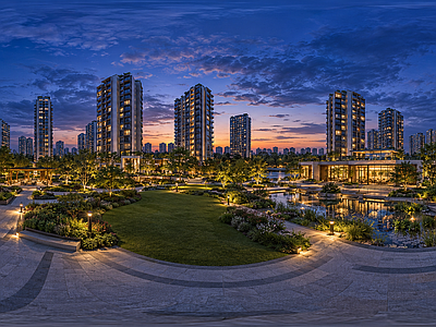 户外HDR 城市绿洲生态全景
