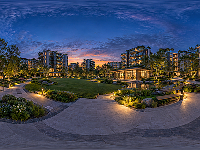 户外HDR 城市绿洲生态全景