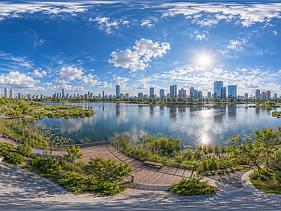 城市HDR 城市绿洲生态全景