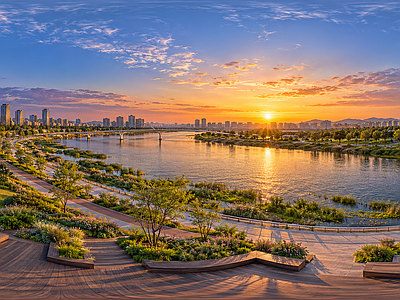 户外HDR 城市绿洲生态全景
