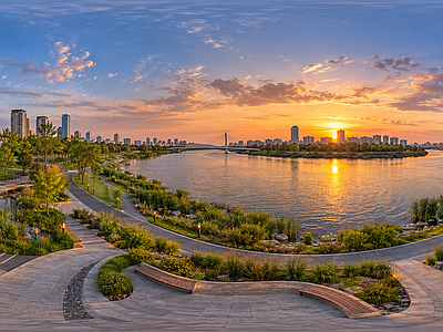 户外HDR 城市绿洲生态全景